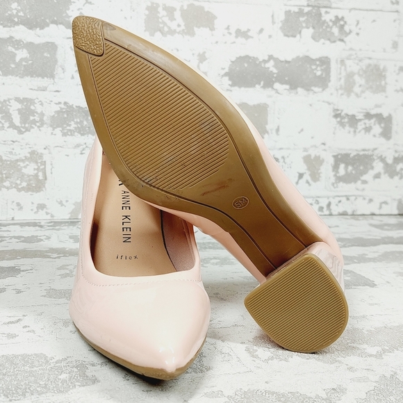 New Anne Klein Grazen Pink Leather Pointed Toe Block Heel Pumps T569 - Picture 12 of 14